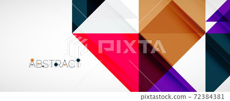Geometric abstract background. Techno color triangle shapes. Vector illustration for covers, banners, flyers and posters and other designs 72384381