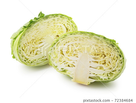 Cabbage cut in half 72384684