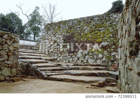 Stone wall with wide stone steps and moss / Bitchu Matsuyama Castle (Takahashi City, Okayama Prefecture) Stone wall with wide stone steps and moss / Bitchu Matsuyama Castle (Takahashi City, Okayama Prefecture) 72386011
