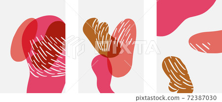 Hand drawn doodle shapes, wall art painting style, vector abstract background templates. A4 poster design or for covers, banners, flyers Hand drawn doodle shapes, wall art painting style, vector abstract background templates. A4 poster design or for covers, banners, flyers 72387030