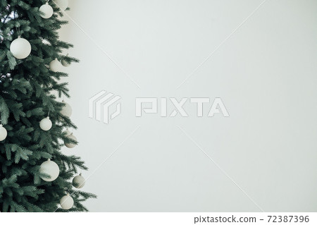 New Year presents christmas tree decor interior of the house New Year presents christmas tree decor interior of the house 72387396
