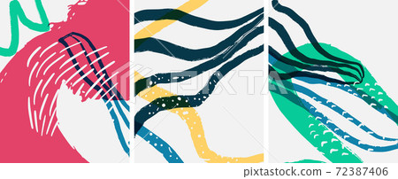 Social media doodle shapes abstract background set. Vector illustration for covers, banners, flyers 72387406
