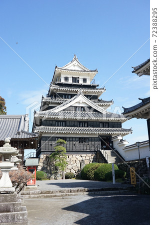 The castle tower of Nakatsu Castle that shines in the blue sky 72388295