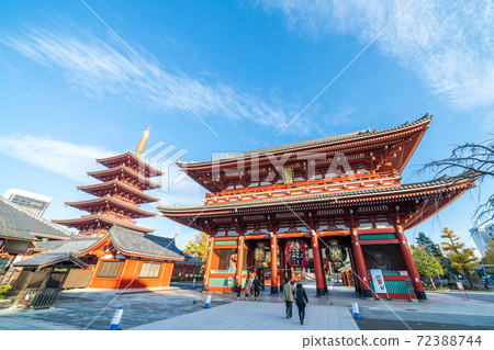 Asakusa Sensoji Temple Five-storey Pagoda and Hozomon 72388744
