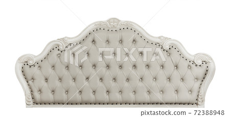 Grey leather bed headboard isolated on white Grey leather bed headboard isolated on white 72388948