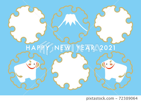 新年賀卡2021牛年相框 72389064