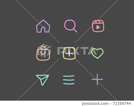 sns icon handwritten 72389744