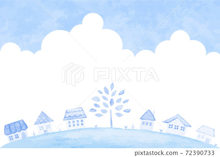 令人耳目一新的藍色城市景觀圖 72390733