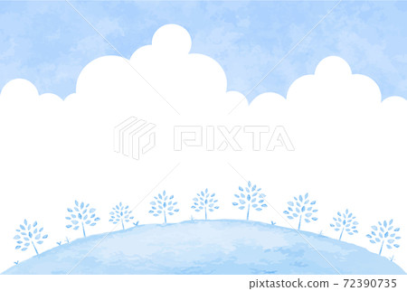 水彩的藍色森林圖 72390735