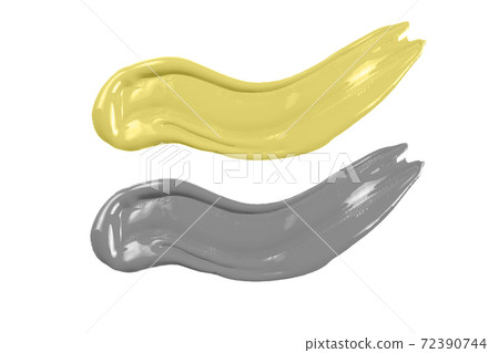 Yellow and grey paint isolated on white background. Yellow and grey paint isolated on white background. 72390744
