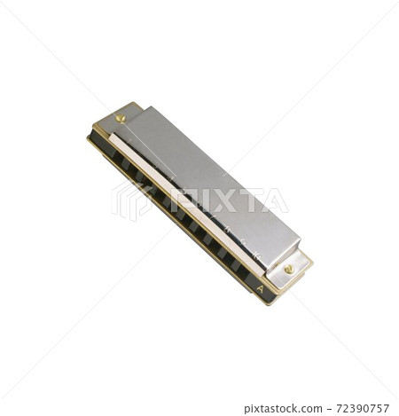 Harmonica isolated on white background 72390757