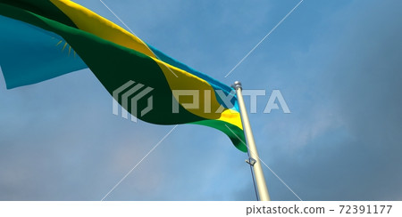 3d rendering of the national flag of the Rwanda 3d rendering of the national flag of the Rwanda 72391177