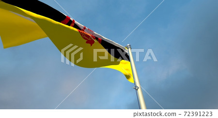 3d rendering of the national flag of the Brunei 72391223