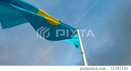 3d rendering of the national flag of the Palau 72391330