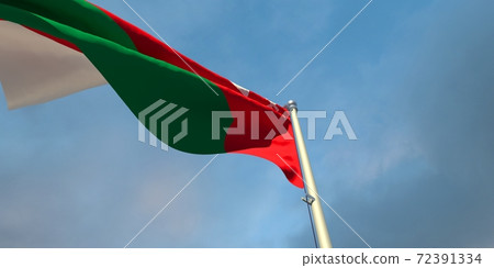 3d rendering of the national flag of the Oman 72391334