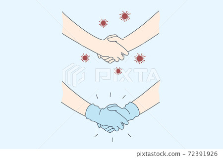 Handshaking, contact, protection, covid19, coronavirus, infection set concept. 72391926