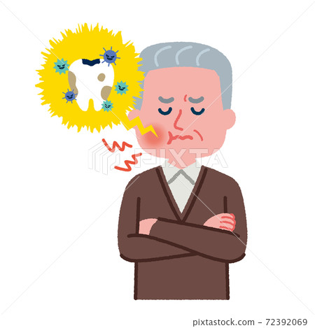 成為牙線蟲的老人的插圖素材 成為牙線蟲的老人的插圖素材 72392069