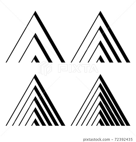 Black triangular logo stripes in a modern style. Colorful geometric logo. Design template. Isolated Black triangular logo stripes in a modern style. Colorful geometric logo. Design template. Isolated 72392435