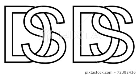 Logo sd and ds icon sign two interlaced letters S D, vector logo sd ds first capital letters pattern Logo sd and ds icon sign two interlaced letters S D, vector logo sd ds first capital letters pattern 72392436