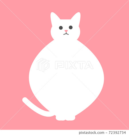 Illustration Of A Chubby White Cat Like A Stock Illustration