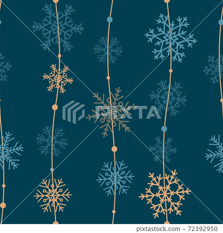 Snowflakes seamless pattern, vector illustration - Stock Illustration ...