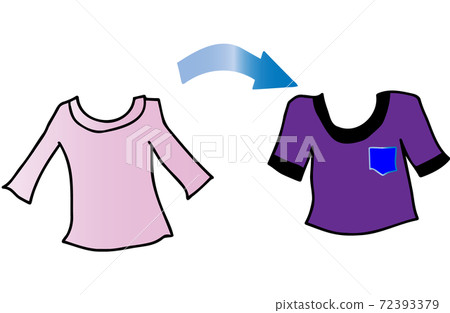 Illustration of changing clothes from spring to summer (tops) Illustration of changing clothes from spring to summer (tops) 72393379