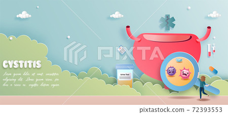 Human bladder and treatment paper cut style. A concept hospital for wallpaper and web. Human bladder and treatment paper cut style. A concept hospital for wallpaper and web. 72393553