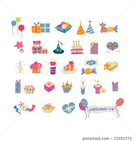 Retro Birthday Party Element Set Retro Birthday Party Element Set 72393771