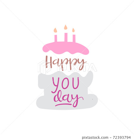 Happy birthday flat typographic card 72393794