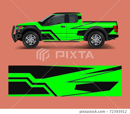 pickup truck graphic vector. abstract shape with grunge design for vehicle vinyl wrap 72393912