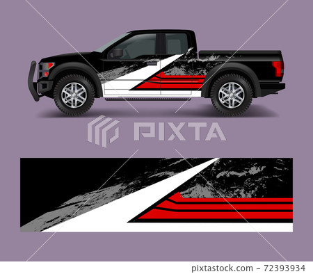 truck and cargo van wrap vector, Car decal wrap design. Graphic abstract stripe designs for vehicle, race, offroad, adventure and livery car 72393934