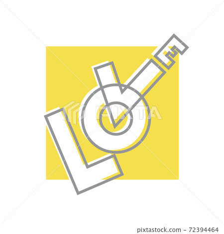 Love sign in trendy colors 2021. Gray and Yellow 72394464