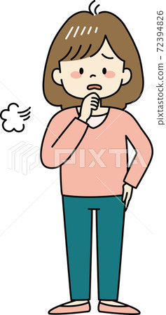 Woman sighing (whole body) 72394826