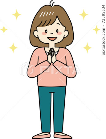 A woman who makes her eyes shine (whole body) A woman who makes her eyes shine (whole body) 72395534