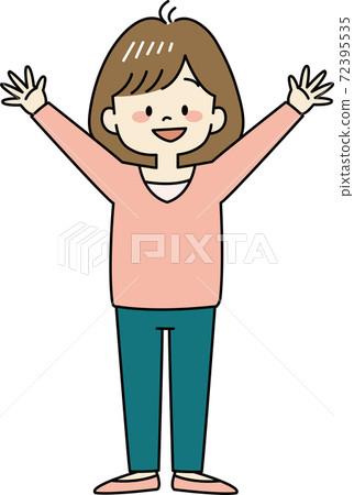 A woman who is willing to banzai (whole body) A woman who is willing to banzai (whole body) 72395535