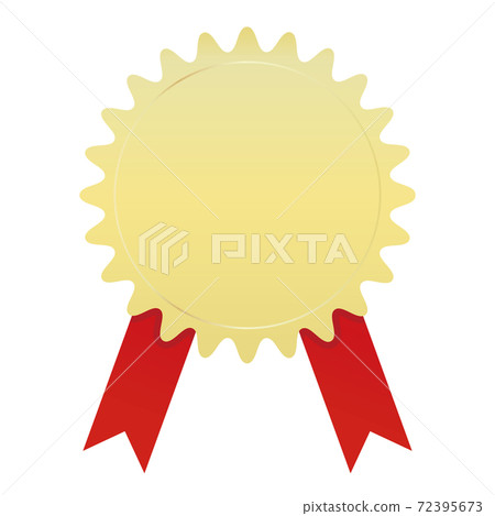 Illustration of golden circular label 72395673