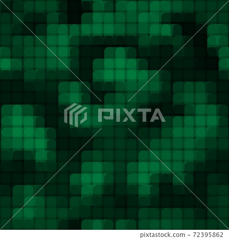 Abstract seamless pattern with green colored chaotic overlap circle tiles 72395862