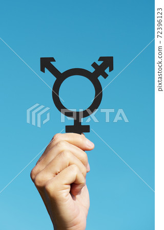 person showing a transgender symbol 72396123