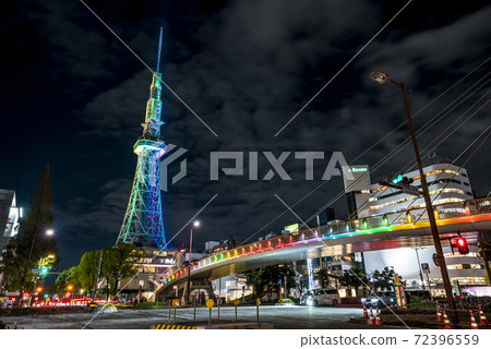 Aichi Prefecture Nagoya TV Tower Hisaya Odori Park Night view 72396559