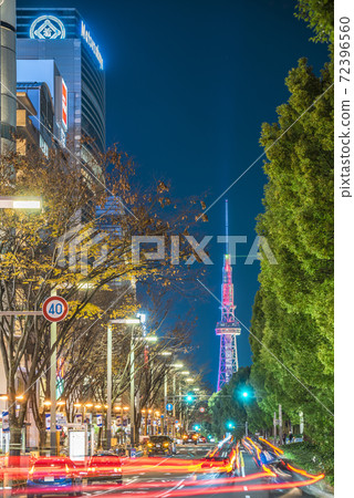 愛知縣名古屋市久屋大通電視塔夜景 72396560