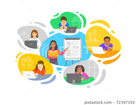 Virtual class online school distance learning kids 72397350