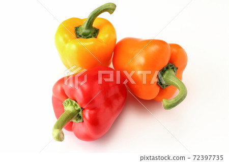 Three-color paprika white background white background 72397735