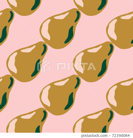 Autumn seamless doodle pattern with ripe pears ornament. Pink light background. Food backdrop. Autumn seamless doodle pattern with ripe pears ornament. Pink light background. Food backdrop. 72398064