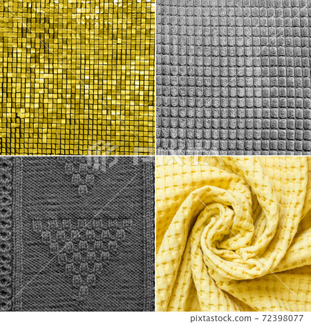 Collage of Illuminating Yellow and grey texture Collage of Illuminating Yellow and grey texture 72398077