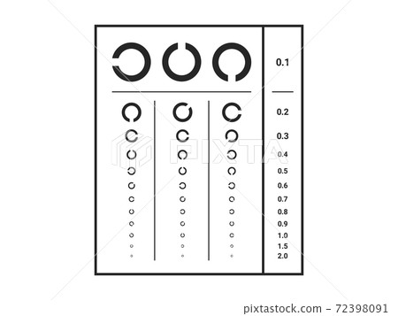 Illustration of eyesight test chart Illustration of eyesight test chart 72398091