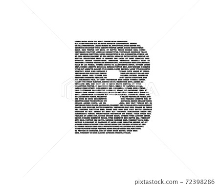 A letter B containing random text inside. Vector illustration on white background. A letter B containing random text inside. Vector illustration on white background. 72398286
