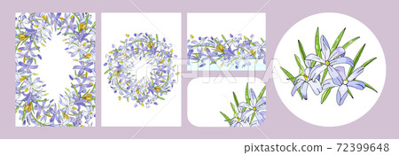 Set of vector had drawn floral templates. For romantic and easter design, announcements, greeting cards, posters, advertisement 72399648