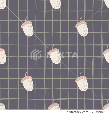 Forest seamless pattern with hand drawn acorn... - Stock Illustration ...