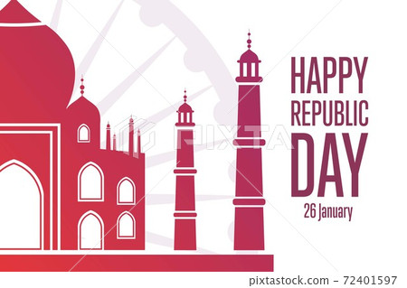 Happy India Republic Day. 26 January. Holiday concept. Template for background, banner, card, poster 72401597