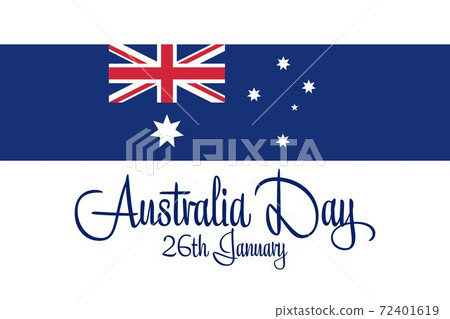 Happy Australia Day. January 26. Holiday concept. Template for background, banner, card, poster with Happy Australia Day. January 26. Holiday concept. Template for background, banner, card, poster with 72401619
